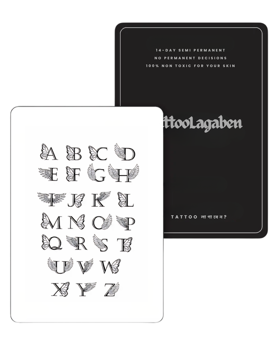 Semi Permanent Tattoo Pack- Alphabets