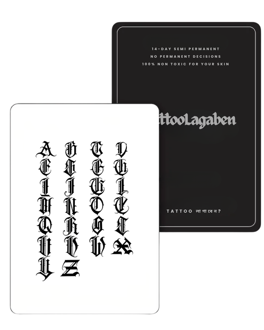 Semi Permanent Tattoo Pack- Alphabets 02