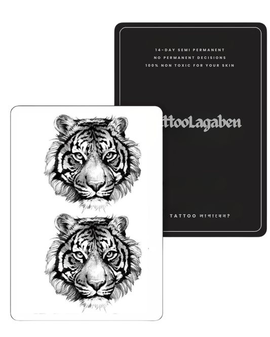 Semi Permanent Large Tattoo- Tiger