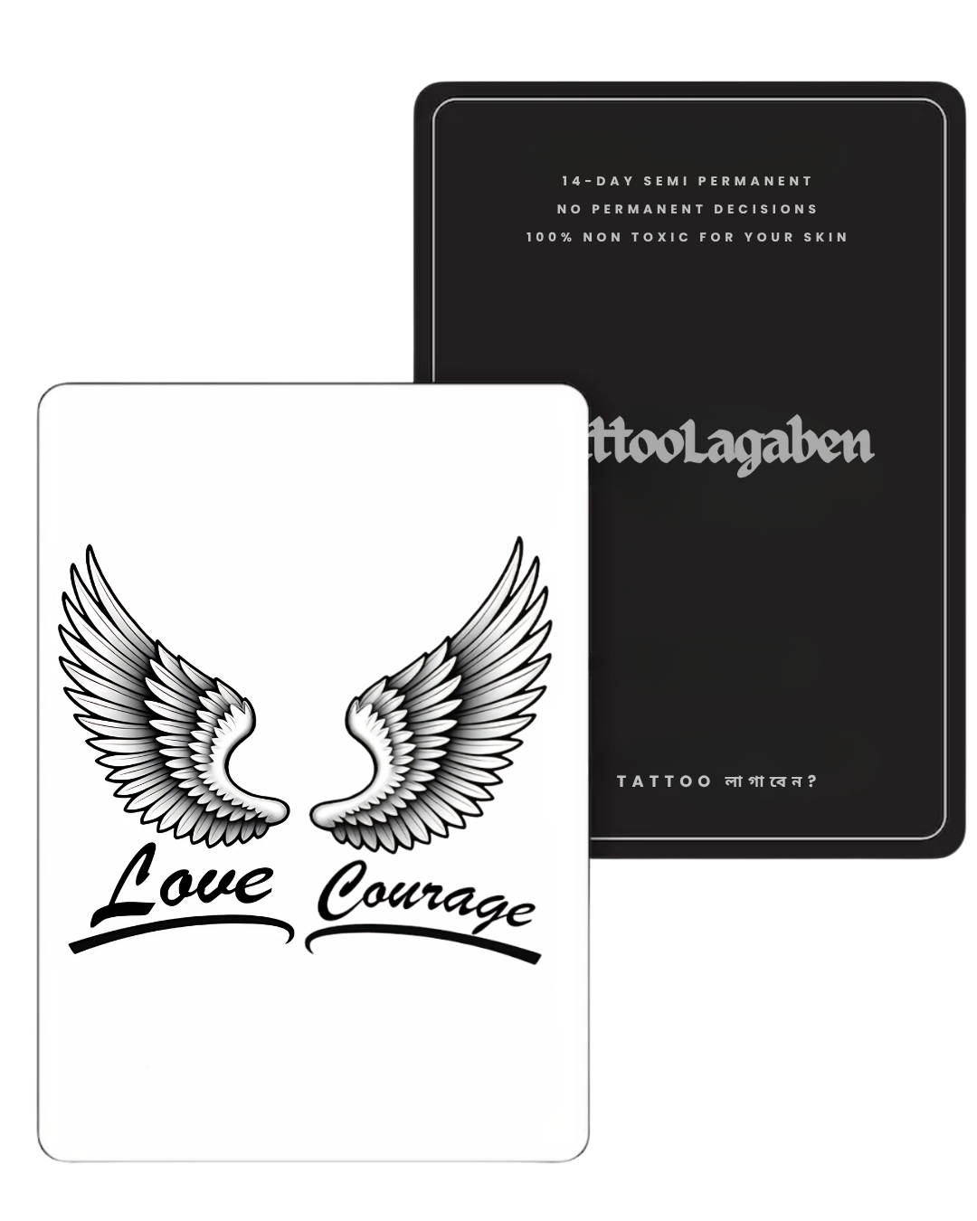 Semi Permanent Neck Tattoo-Love & Courage