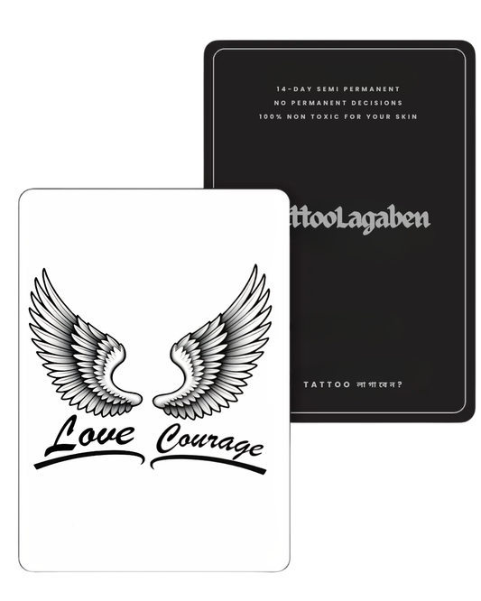 Semi Permanent Neck Tattoo-Love & Courage